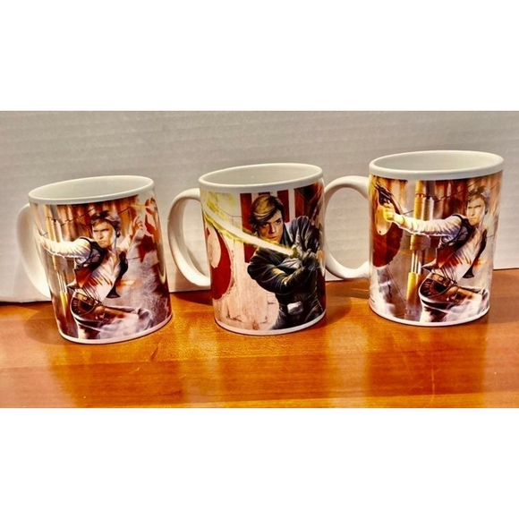 STAR WARS 2011 Galerie Lucasfilm Han Solo Luke Skywalker Mug Cup Set of 3 - Picture 6 of 8